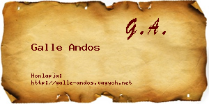 Galle Andos névjegykártya